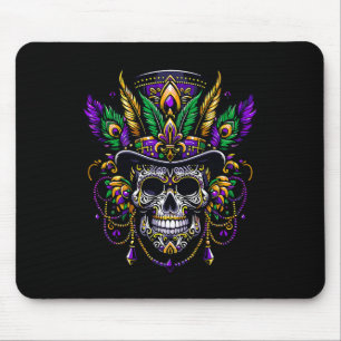 Alfombrilla De Ratón Sombrero de cráneo de Mardi Gras Doctor Brujo de N
