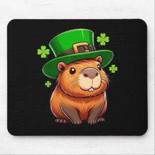 Alfombrilla De Ratón Sombrero de San Patricio de Capybyra Leprechaun Di