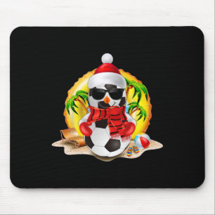 Alfombrilla De Ratón Sombrero de Santa de fútbol de muñeco de nieve Nav