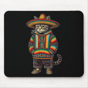 Alfombrilla De Ratón Sombrero gato mexicano honesto Baja Cinco De Mayo