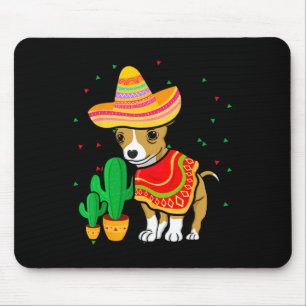 Alfombrilla De Ratón Sombrero mexicano de perro chihuahua