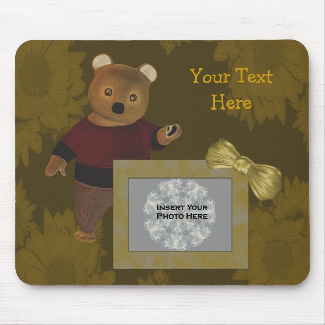 Alfombrilla De Ratón Sombrillas De Oso Cuto Foto Mousepad (Frente)