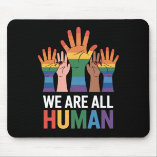 Alfombrilla De Ratón Somos todos arcoíris humano alzando manos Orgullo 
