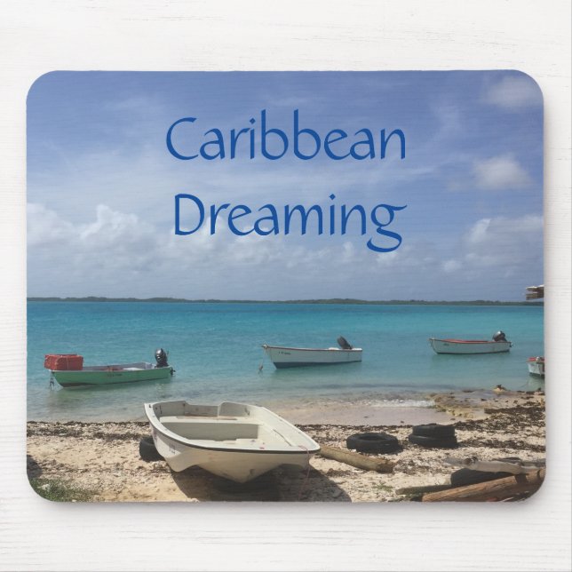 Alfombrilla De Ratón Soñando Caribe Barcos Pesqueros Océano Bonaire (Frente)