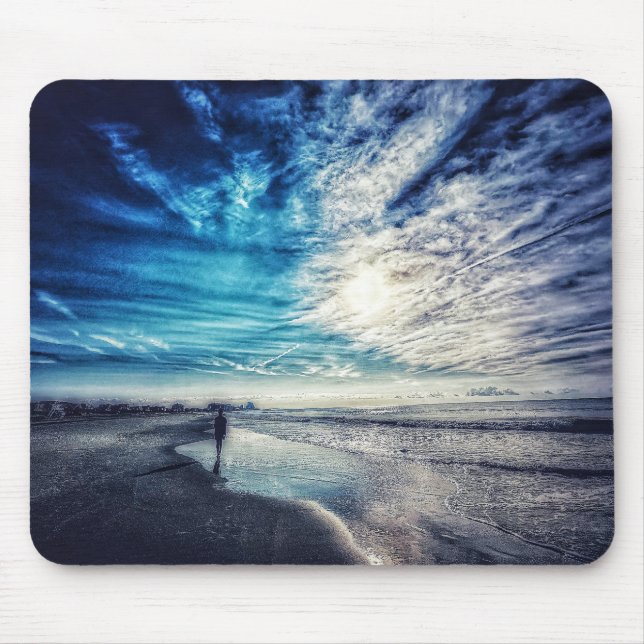 Alfombrilla De Ratón soñar con la playa mientras trabajas (Frente)