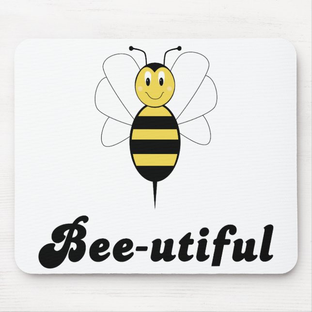 Alfombrilla De Ratón Sonriente Bumble Bee Bee-utiful Mousepad (Frente)
