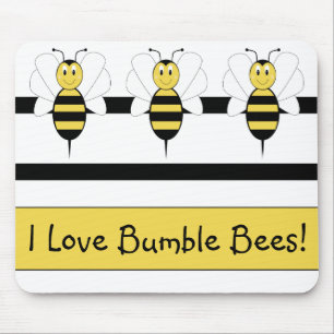 Alfombrilla De Ratón Sonriente Bumble Bee Mousepad