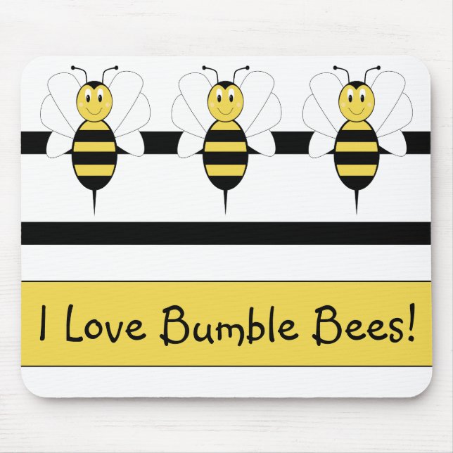 Alfombrilla De Ratón Sonriente Bumble Bee Mousepad (Frente)
