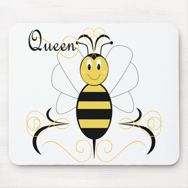 Alfombrilla De Ratón Sonriente Bumble Bee Queen Bee Mousepad (Frente)
