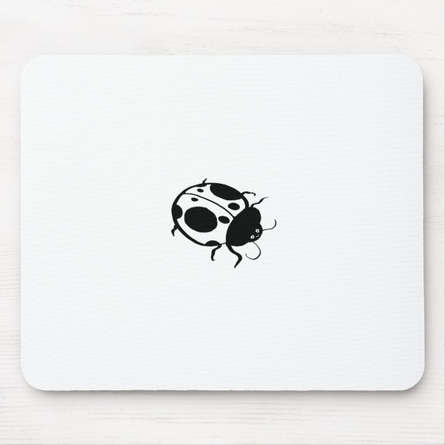Alfombrilla De Ratón Sonriente Ladybug Black and White Mini - (Frente)