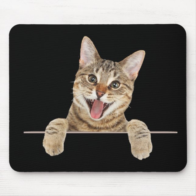 Alfombrilla De Ratón Sonriente Tabby Cat Mouse Pad (Frente)