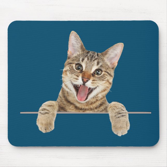 Alfombrilla De Ratón Sonriente Tabby Cat Mouse Pad (Frente)
