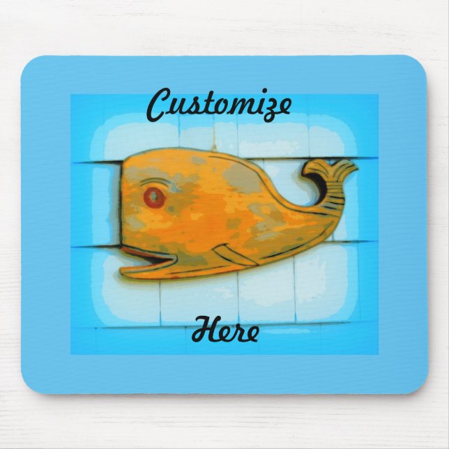 Alfombrilla De Ratón sonriente y feliz ballena azul Thunder_Cove (Frente)