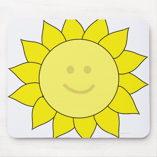 Alfombrilla De Ratón sonrisa cara Sunflower (Frente)