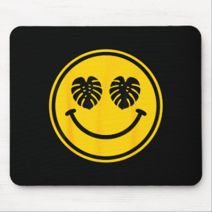 Alfombrilla De Ratón Sonrisa de hoja de Monstera playa tropical verano 