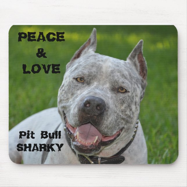 Alfombrilla De Ratón sonrisa sharky del pitbull del perro del mousepad (Frente)