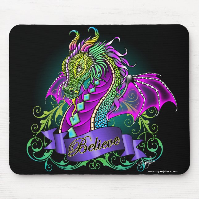 Alfombrilla De Ratón Sonya cree el dragón Mousepad del arco iris (Frente)