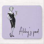 Alfombrilla De Ratón Sophisticated Woman With Martini<br><div class="desc">A sketch of a sophisticated woman in a black dress holds a martini glass,  exuding elegance with her poised expression and classic attire</div>
