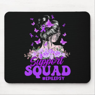 Alfombrilla De Ratón Soporte Squad Messy Bun Mariposa Cinta Púrpura Ep