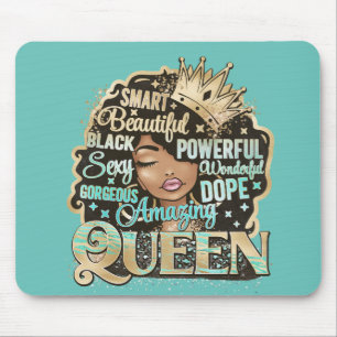 Alfombrilla De Ratón Sorprendente reina Melanin Mujer Sista Bling Drin
