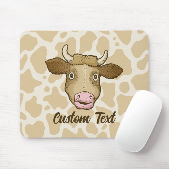 Alfombrilla De Ratón Sorprendida almohadilla de ratón de vaca (Con ratón)