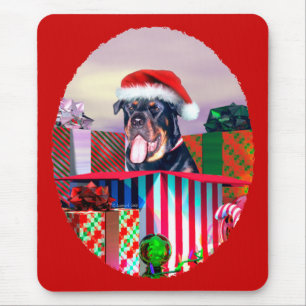Alfombrilla De Ratón Sorpresa de los Navidades de Rottweiler