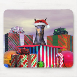 Alfombrilla De Ratón Sorpresa de los Navidades Doberman