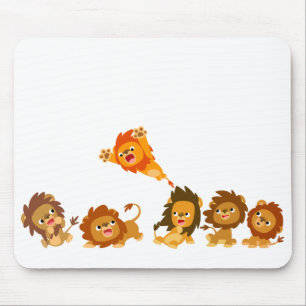 Alfombrilla De Ratón "¡Sorpresa!" Personalizado Cute Lions Mousepad