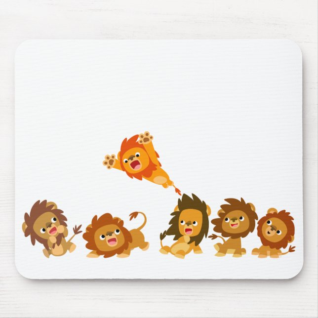 Alfombrilla De Ratón "¡Sorpresa!" Personalizado Cute Lions Mousepad (Frente)