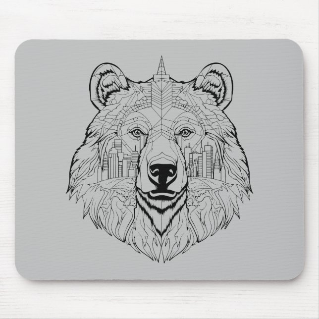 Alfombrilla De Ratón Sorpresa por la vida salvaje mundial del oso pardo (Frente)