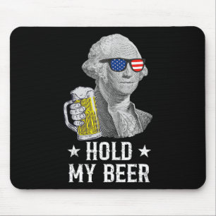 Alfombrilla De Ratón Sostén mi cerveza George Washington Patriot Funny