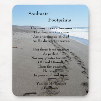 Alfombrilla De Ratón Soulmate Footprints Mousepad Con Poema