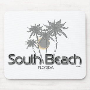 Alfombrilla De Ratón South Beach Miami Gray Palms