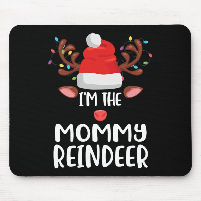 Alfombrilla De Ratón Soy la mami reno que coincide con la familia navid (Frente)