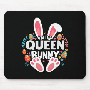 Alfombrilla De Ratón Soy La Reina Coneja Pareo Pascua Familia 