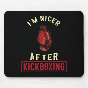 Alfombrilla De Ratón Soy más amable después de kickboxing kickboxer div