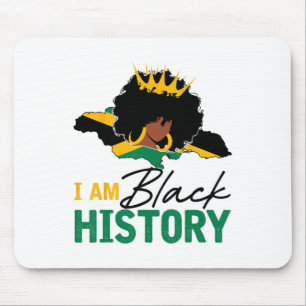 Alfombrilla De Ratón Soy Reina de la Historia Negra de Jamaica y Bander