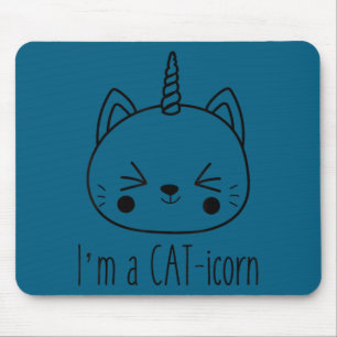 Alfombrilla De Ratón Soy un gato-icorn lindo divertido gato unicornio k
