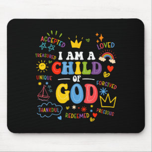 Alfombrilla De Ratón Soy un hijo de Dios Cristiano Retro Jesús Fe Niños