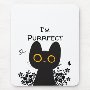 Alfombrilla De Ratón Soy un ratón perfecto de gato negro lindo