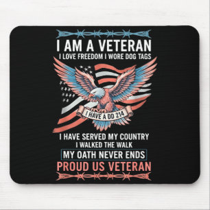 Alfombrilla De Ratón Soy un veterano amo la libertad usé etiquetas de p
