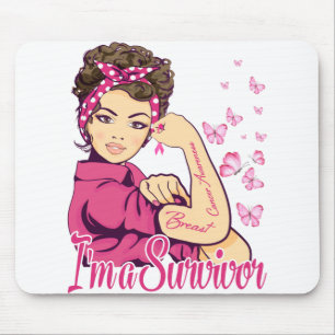 Alfombrilla De Ratón Soy Una Superviviente Rosie Riveter Cáncer de Seno