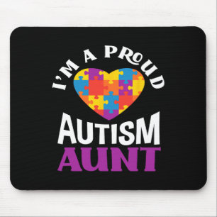 Alfombrilla De Ratón Soy una tía de autismo orgullosa rompecabezas cora