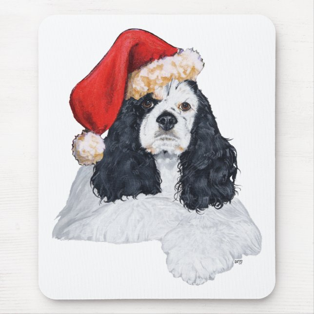 Alfombrilla De Ratón Spaniel Cocker Americano Navidad (Frente)