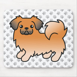 Alfombrilla De Ratón Spaniel Tibetano Sable Rojo Perro de Dibujos Anima
