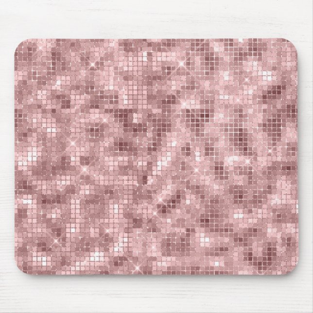 Alfombrilla De Ratón Sparkle Girly Rosa Gold Pink Luxury (Frente)
