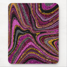 Alfombrilla De Ratón Sparkle Glam Purpurina arte de mármol femenino ros