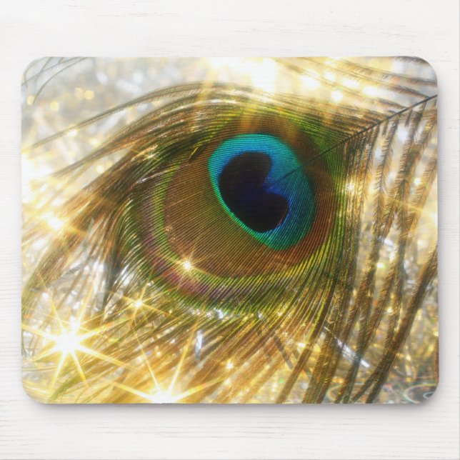 Alfombrilla De Ratón Sparkling Peacock Feather Mousepad (Frente)