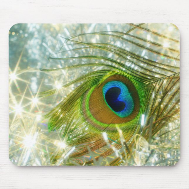 Alfombrilla De Ratón Sparkling Peacock Feather Mousepad (Frente)