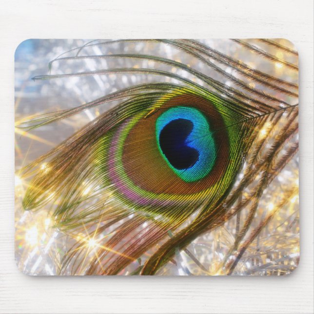 Alfombrilla De Ratón Sparkling Peacock Feather Mousepad (Frente)